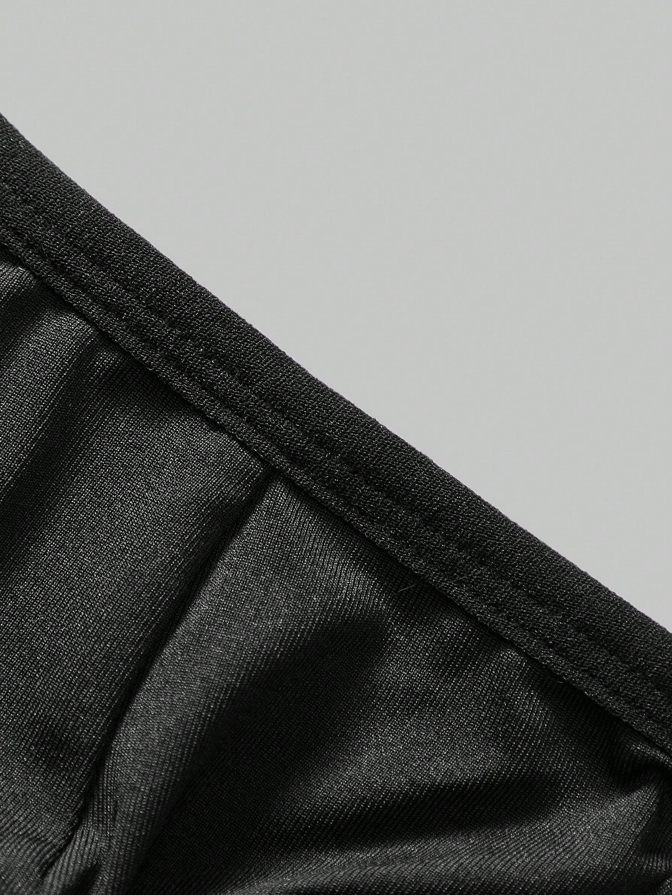 Men’s Solid Color Short with Thin Strap Detail, Lightweight Fabric, Simple Style