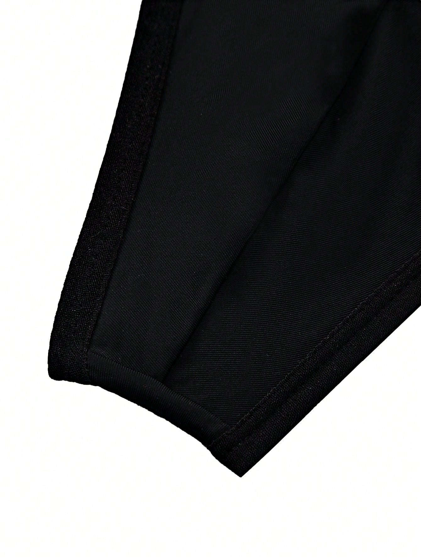 Men’s Solid Color Short Shiny Waistband Detail Black Color For Everyday Use