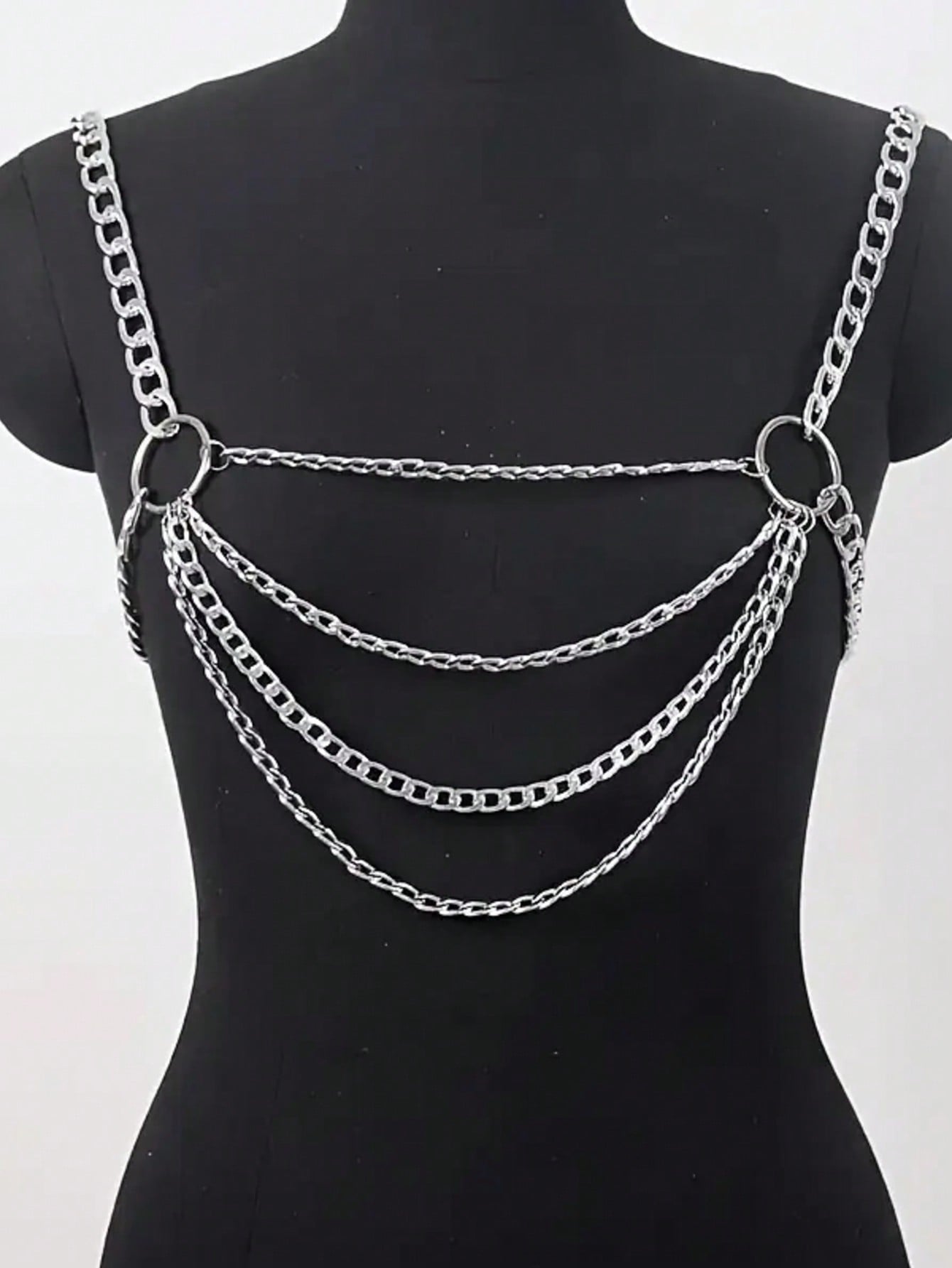 1pc Men's Thin Body Chain Necklace, Chest Muscle Highlighting Sexy Streetwear, Punk Rock Style Choker Necklace, Costume Accessory For Parties