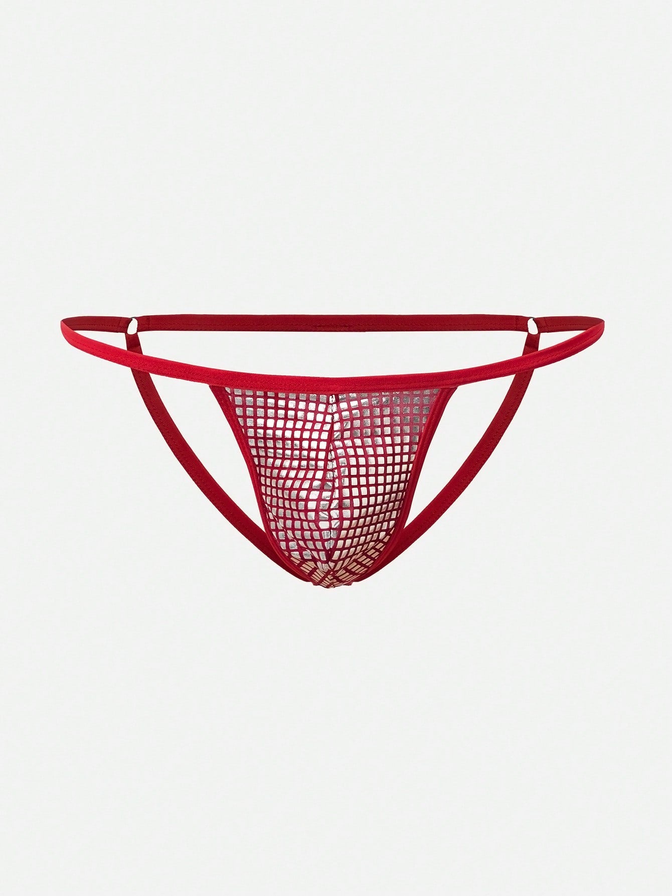 Men’s Metallic-Look Fabric Patchwork Short, Smooth Texture, Clean Design, For Daily Styling