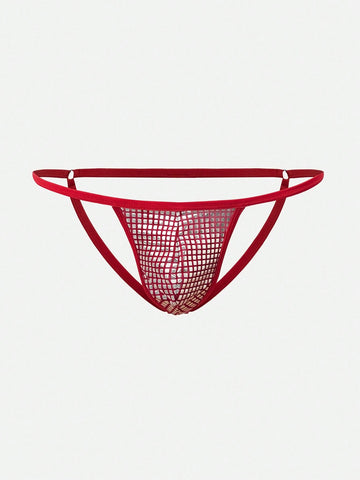 Men’s Metallic-Look Fabric Patchwork Short, Smooth Texture, Clean Design, For Daily Styling