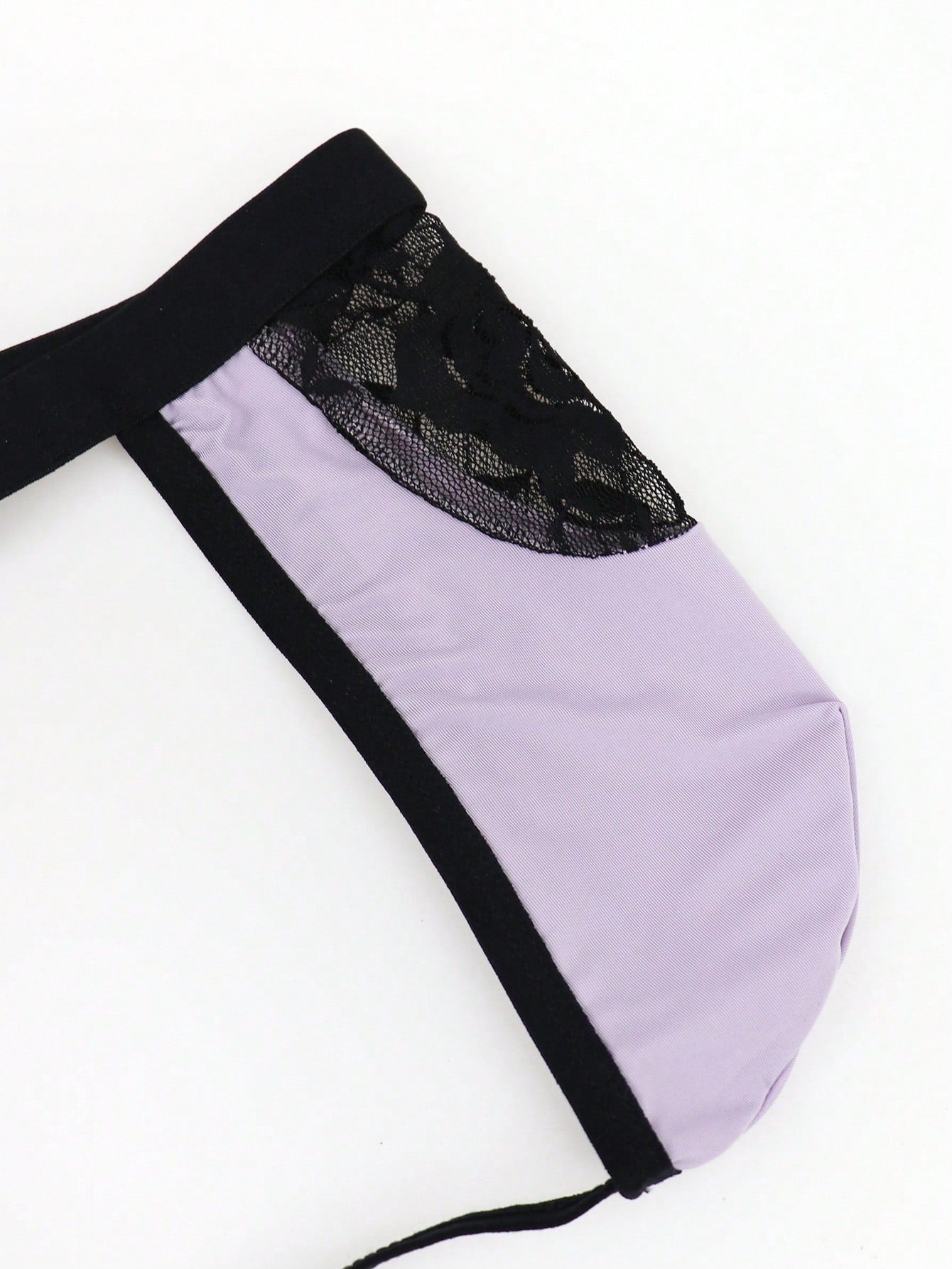 1pc Men’s Black Lace Short, Breathable Lightweight Material, Simple Structure, Easy to Wear