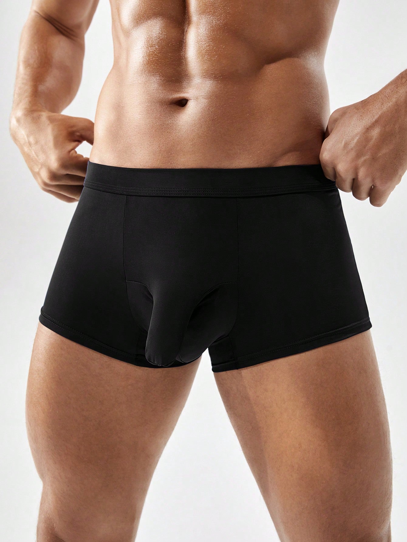 Men’s Solid Color Slim Profile Short Breathable Fabric For Daily Wear