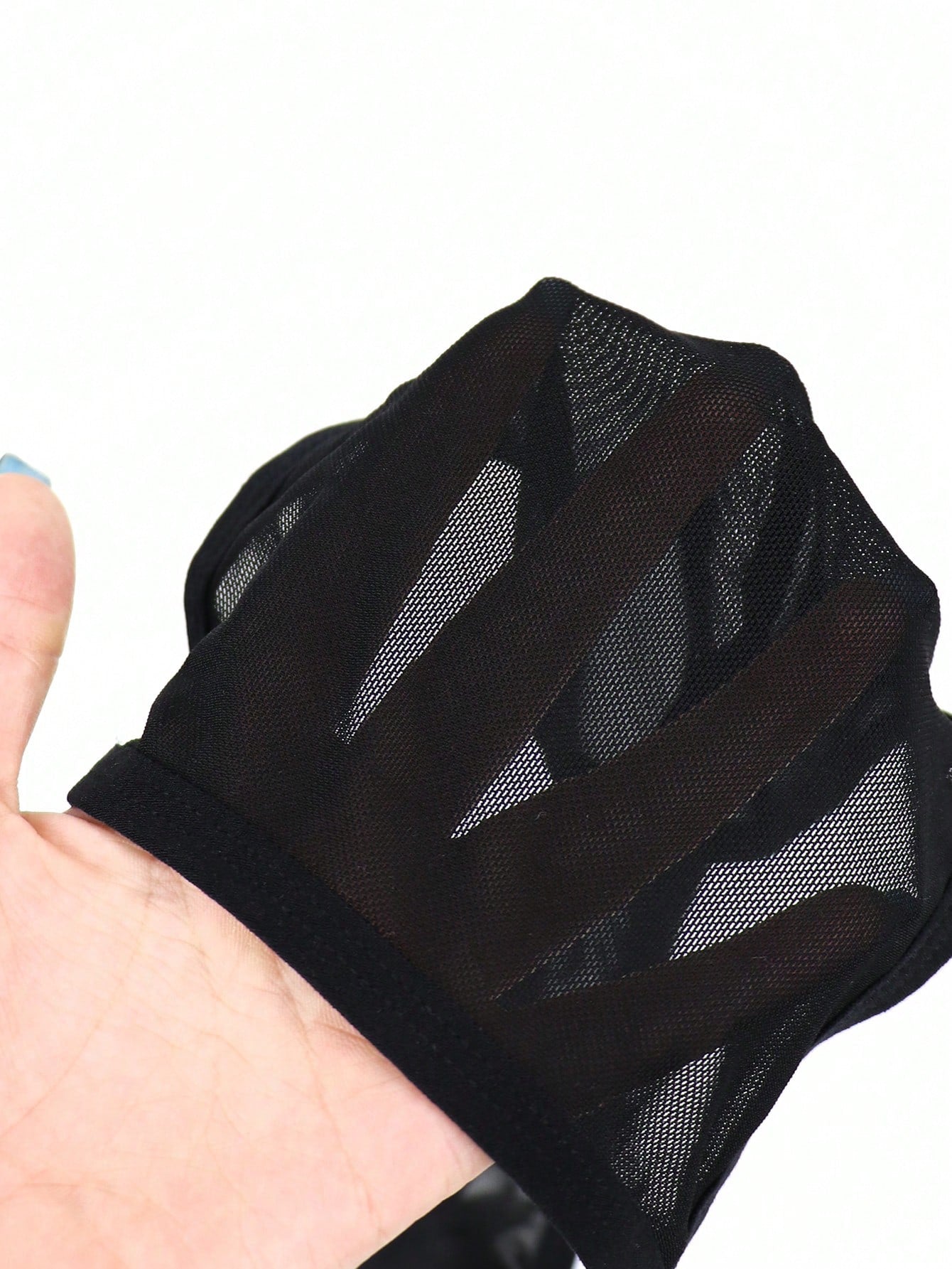 Men's Black Hollow Mesh Waist Underwear With Blue Trim