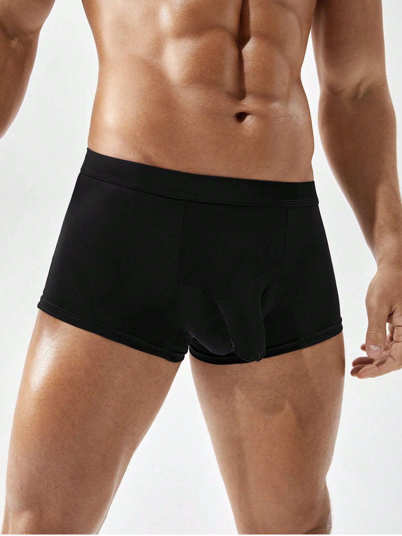 Men’s Solid Color Slim Profile Short Breathable Fabric For Daily Wear