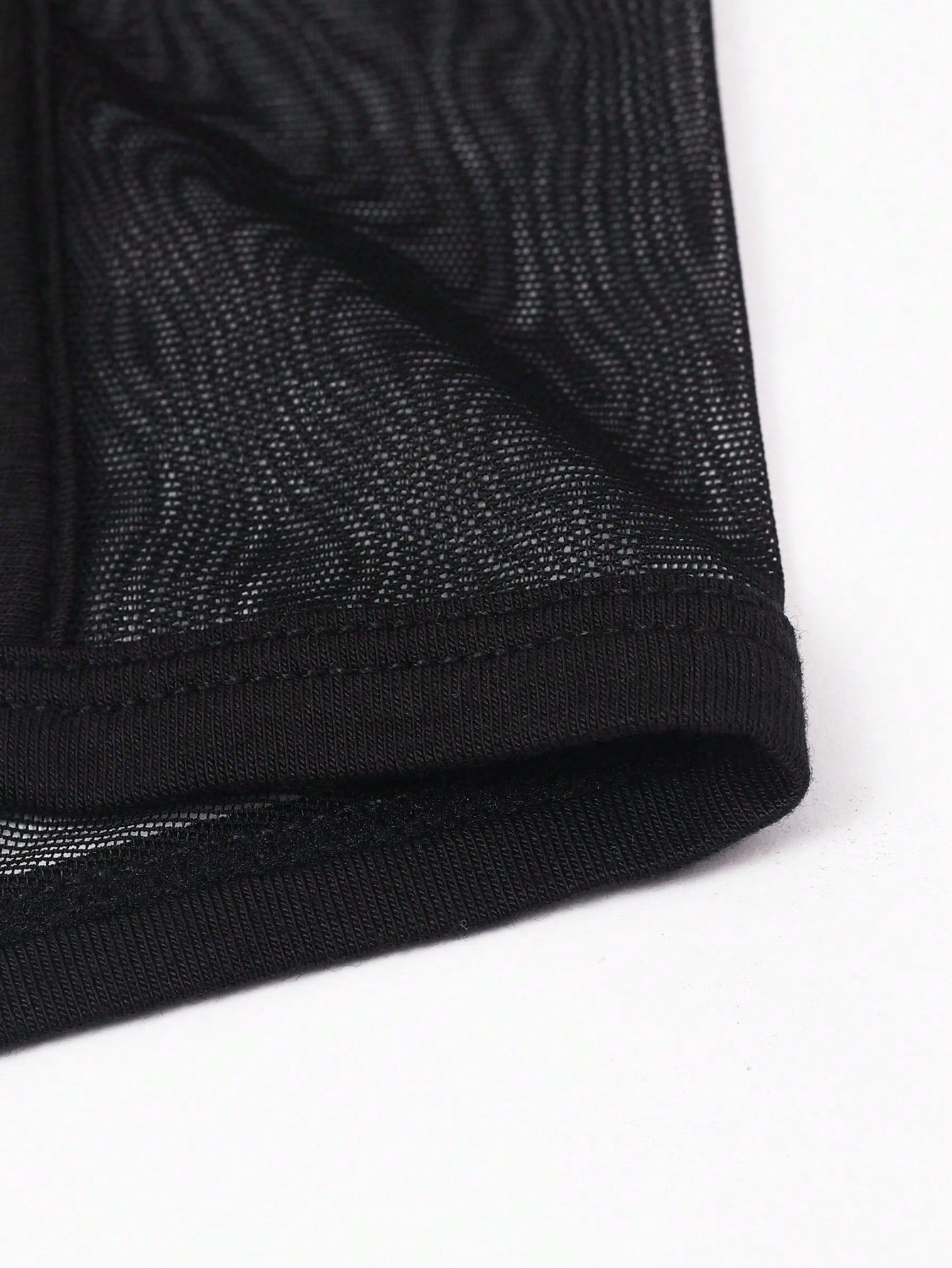 Men's Black Mesh Contrast Fabric Underwear