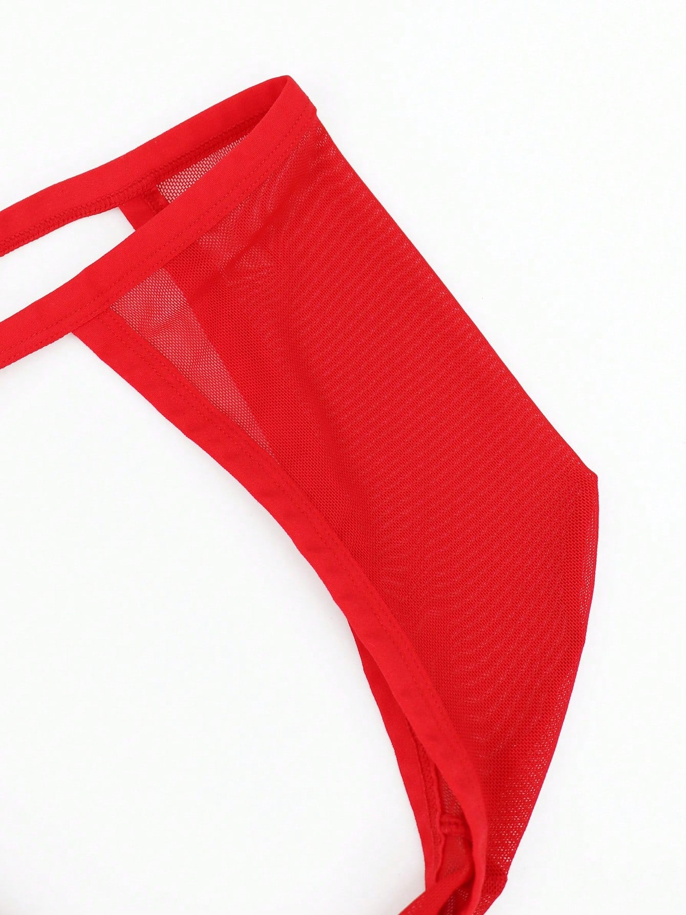 Men’s Red Mesh Short with Tassel Detail, Lightweight Material, Decorative Style