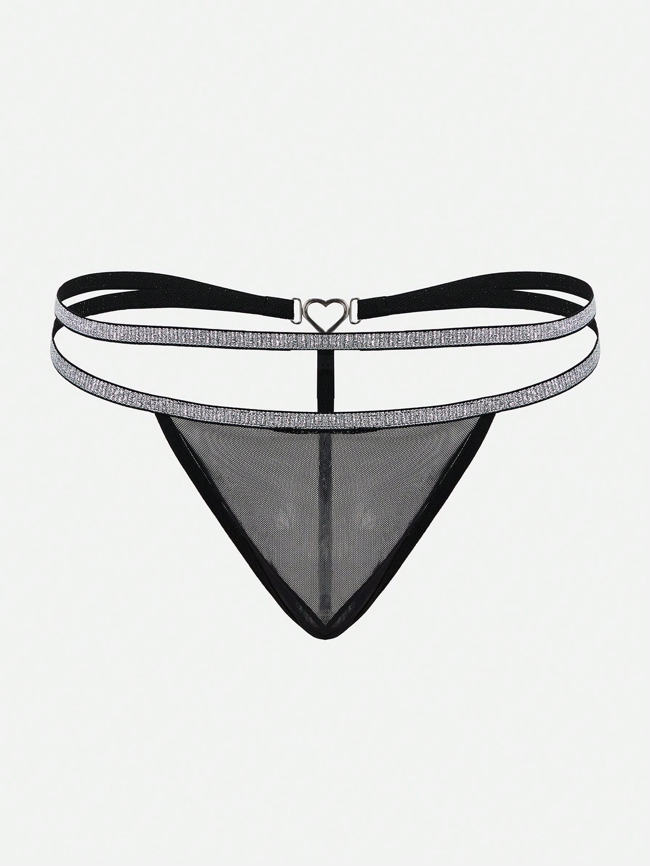 1pc Men’s Black Mesh Short with Silver Thread Detail, Lightweight Fabric, Simple Design