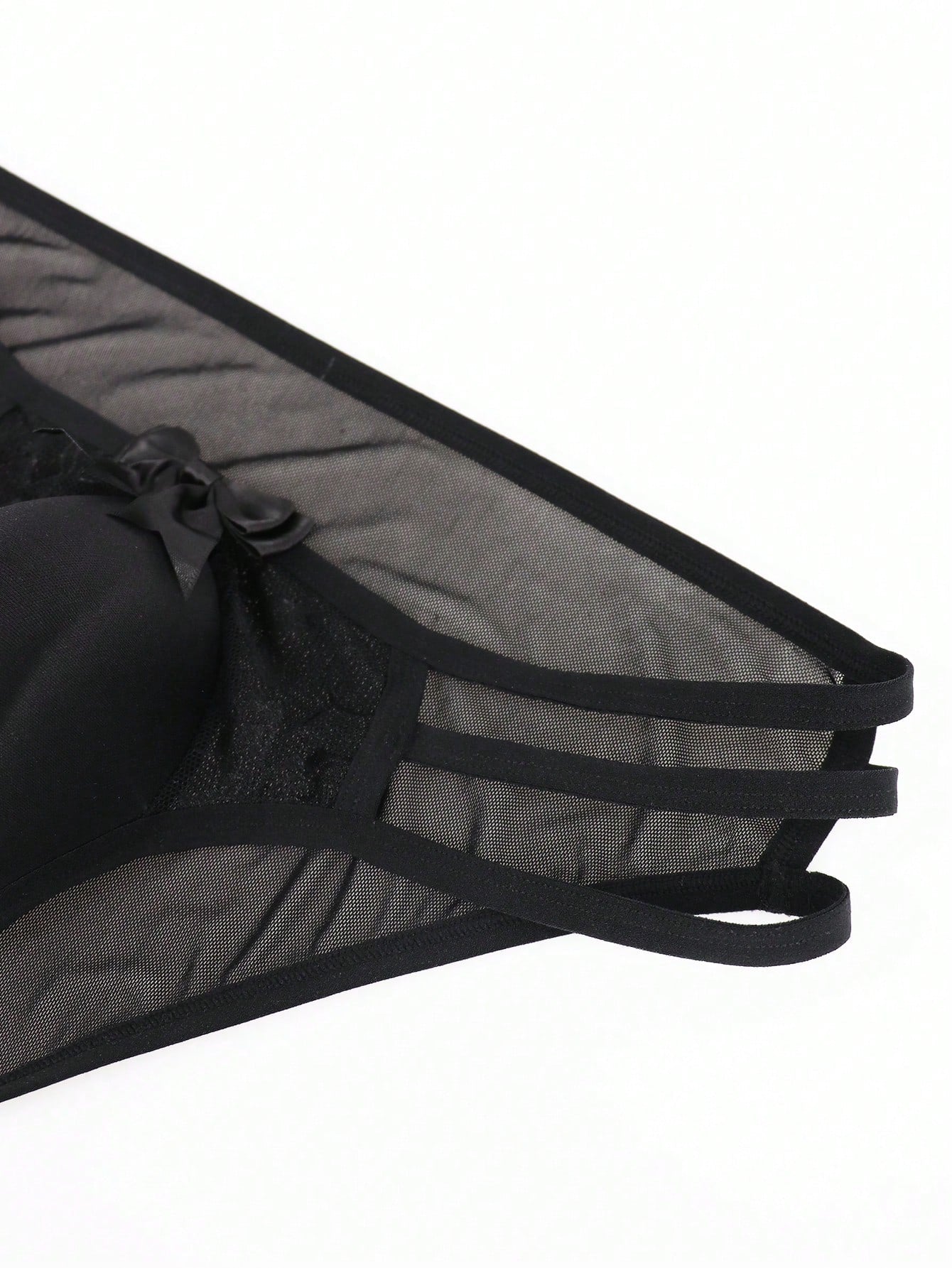Men's Black Mesh Lace Waist Briefs