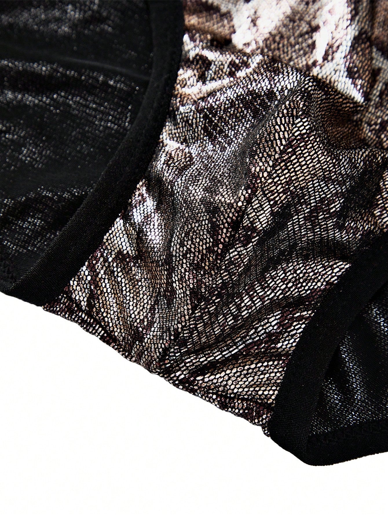 Men’s PU Short with Snakeskin Pattern, Shiny Surface, Smooth Texture