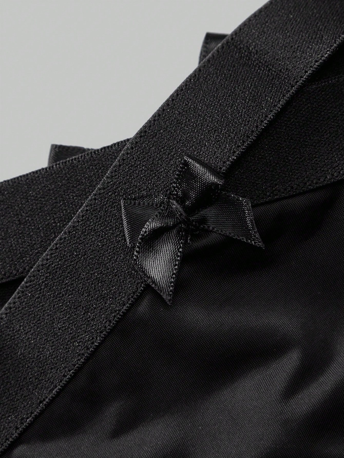 Black Mesh Bow Sheer Briefs For Men