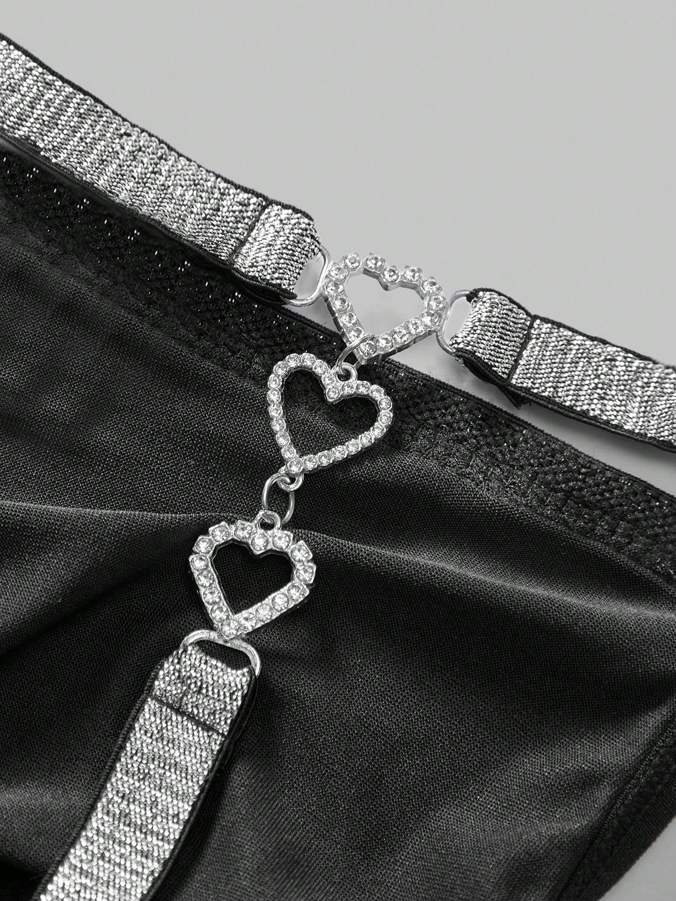 Rhinestone Heart Chain Linked Thong Underwear For Men