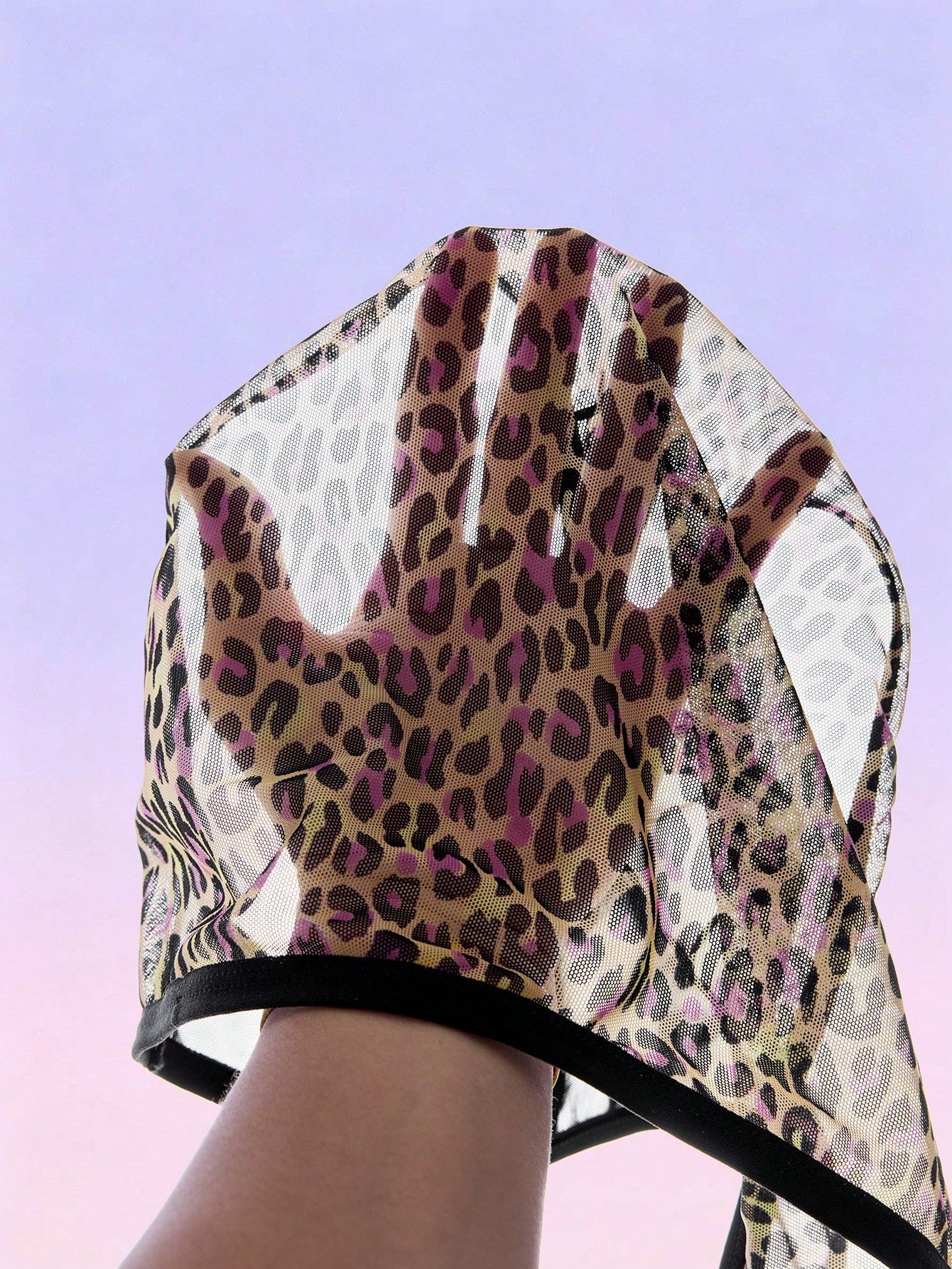 Mesh Leopard Print Sheer Briefs For Men