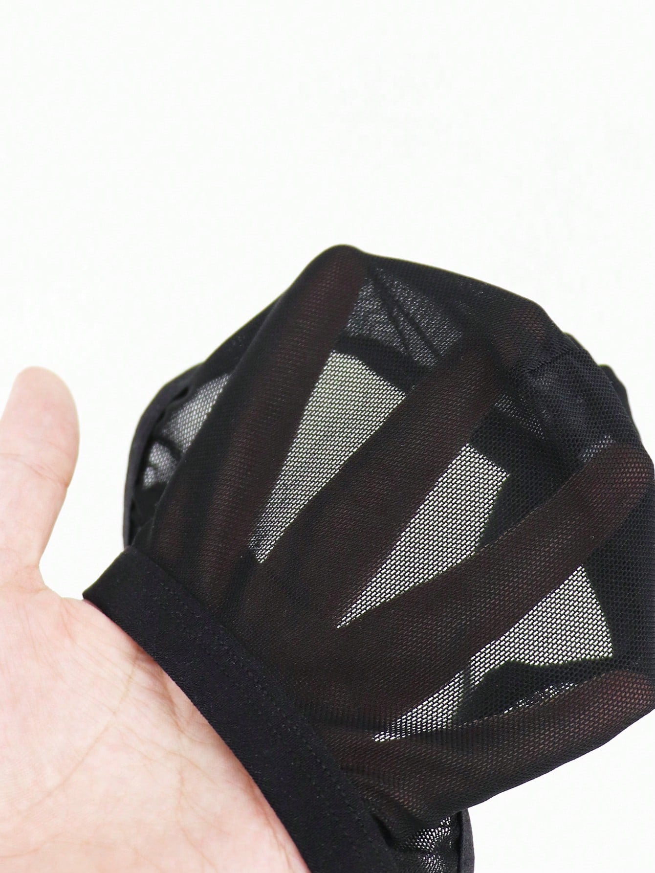 Mesh Hollow Out Waist Tanga Briefs For Men