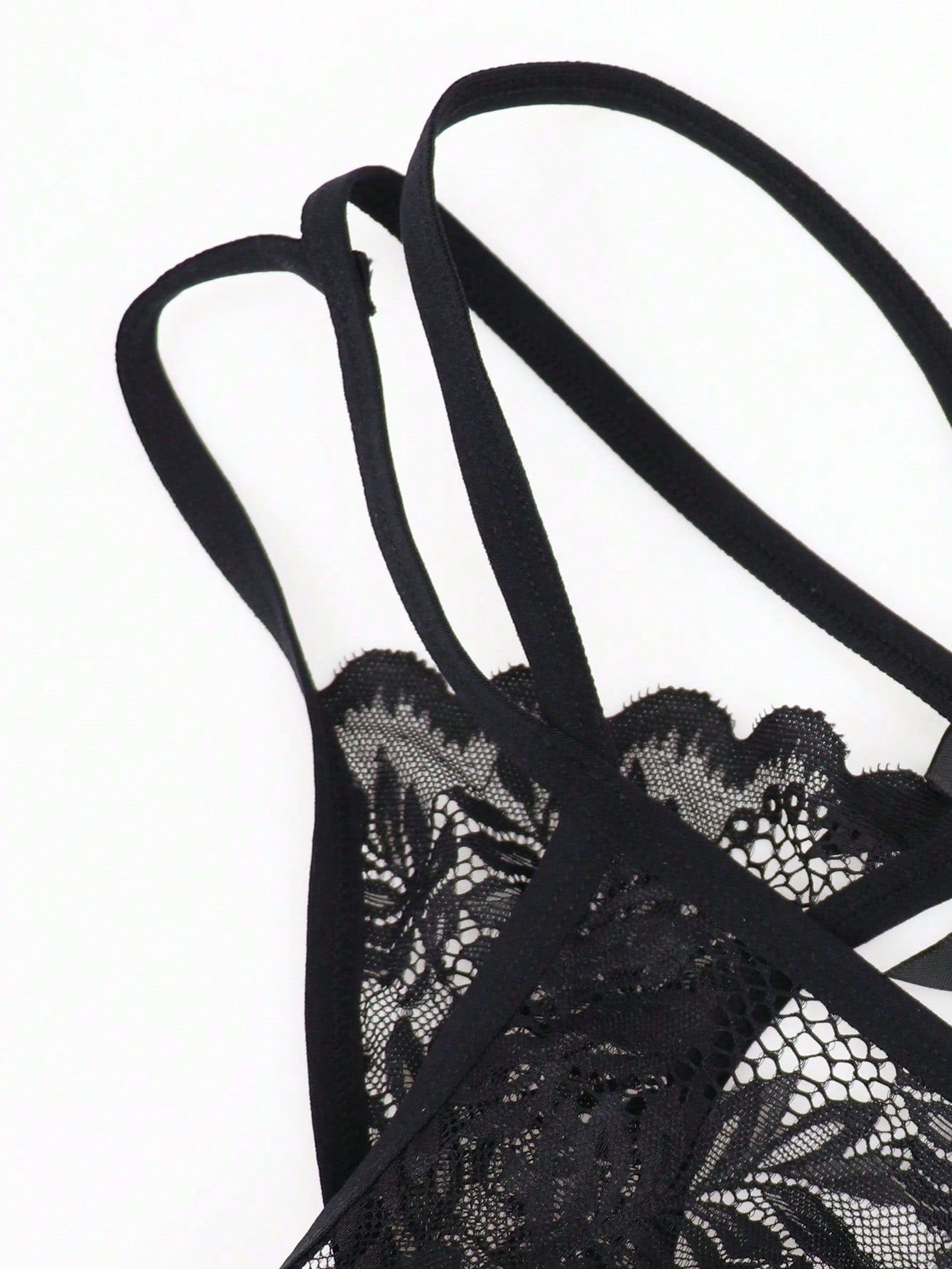 Men's Black Bow Detail Lace Waist Briefs