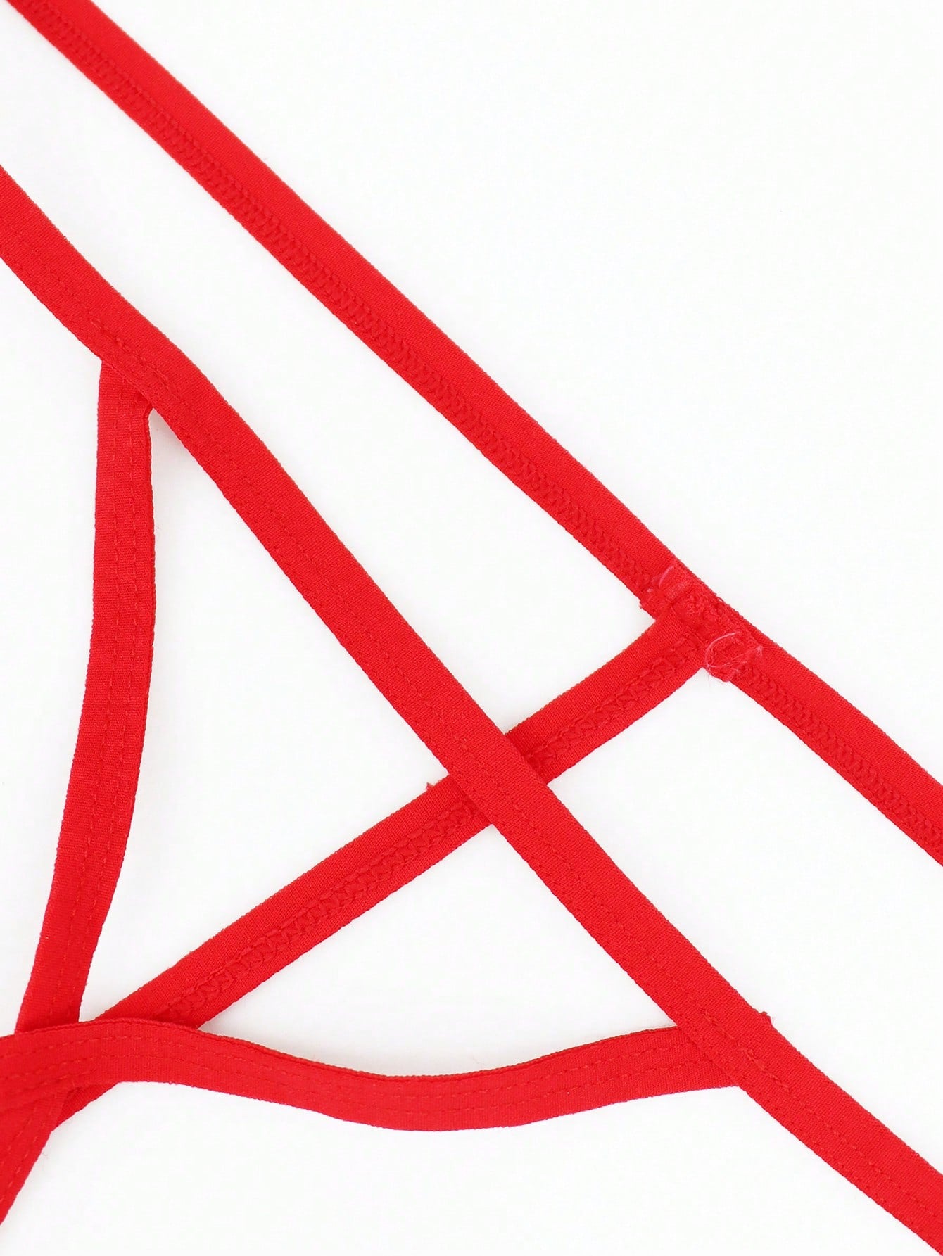 1pc Men’s Red Short with Decorative Trim Detail, Lightweight Material, Simple Design