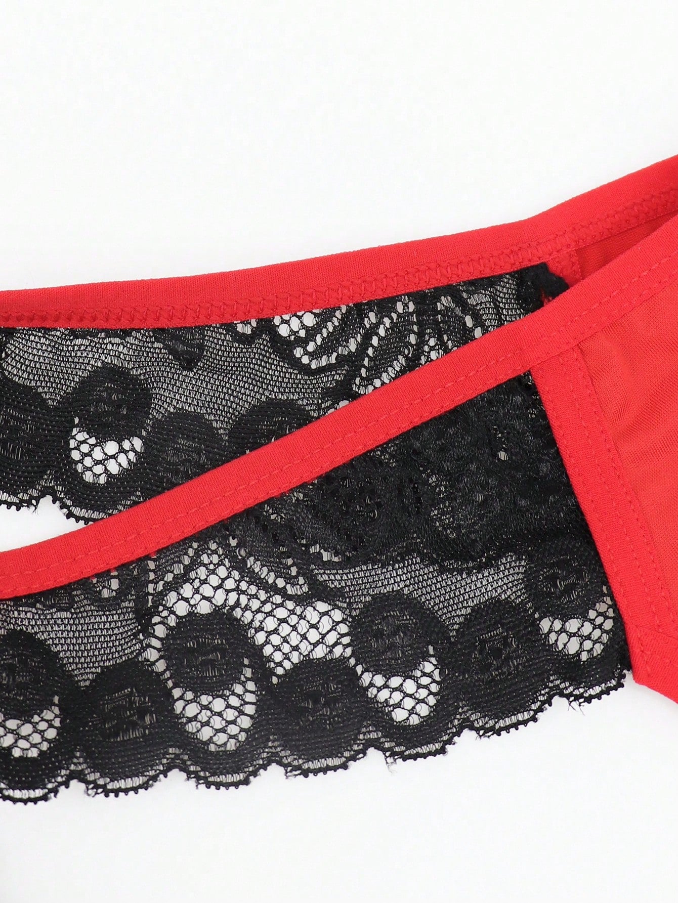 Men’s Contrast Color Lace Patchwork Short, Lightweight Material, Decorative Pattern Detail