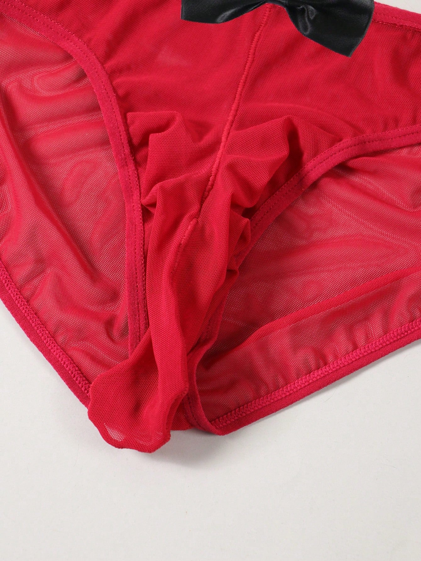 Solid Color Semi Transparent Mesh Triangle Briefs For Men