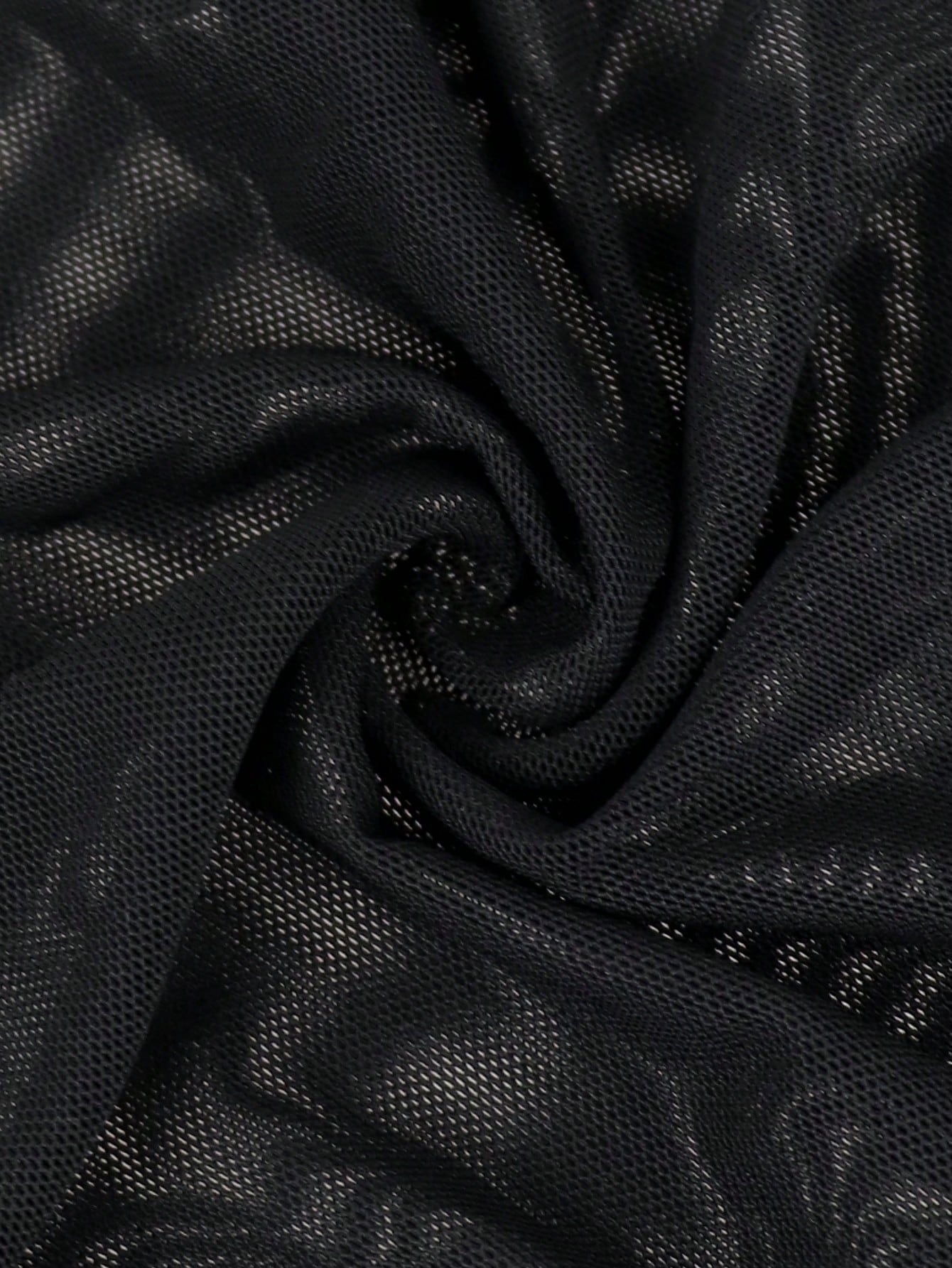 1pc Men's Black Lace Trim Hollow Mesh Mid Rise Briefs