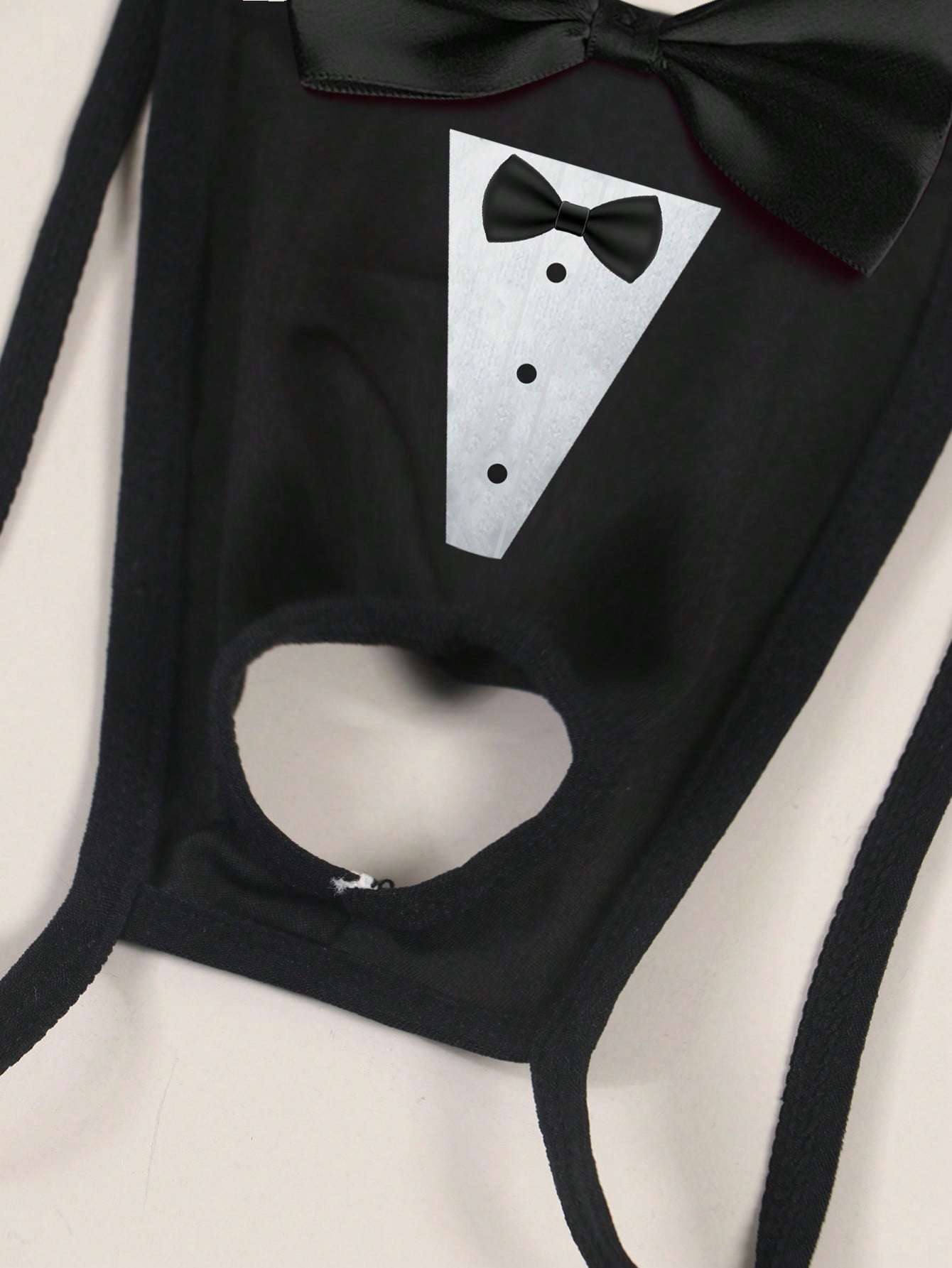 Men's Sexy Comfortable Hollow Bowknot Pattern G-String With Collar