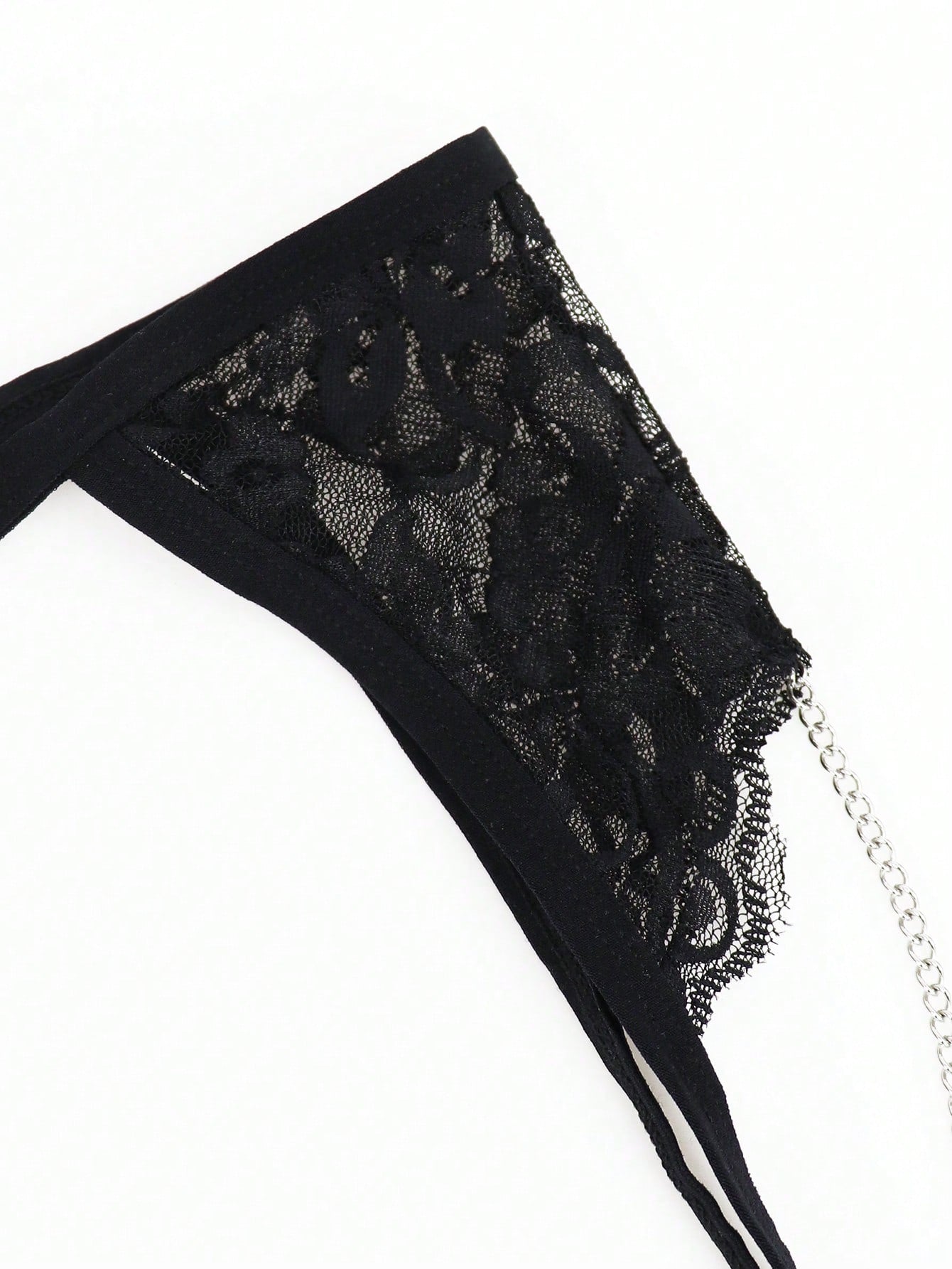 Fashionable Black Lace Charm Chain Waist Underwear For Men