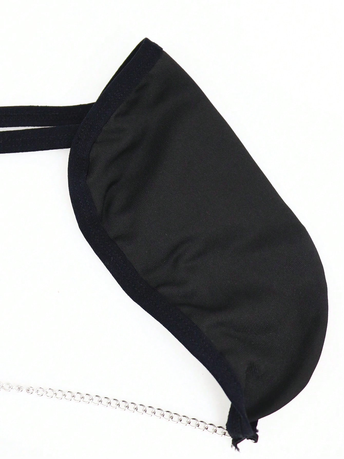 Men's Solid Black Fabric Thong Underwear
