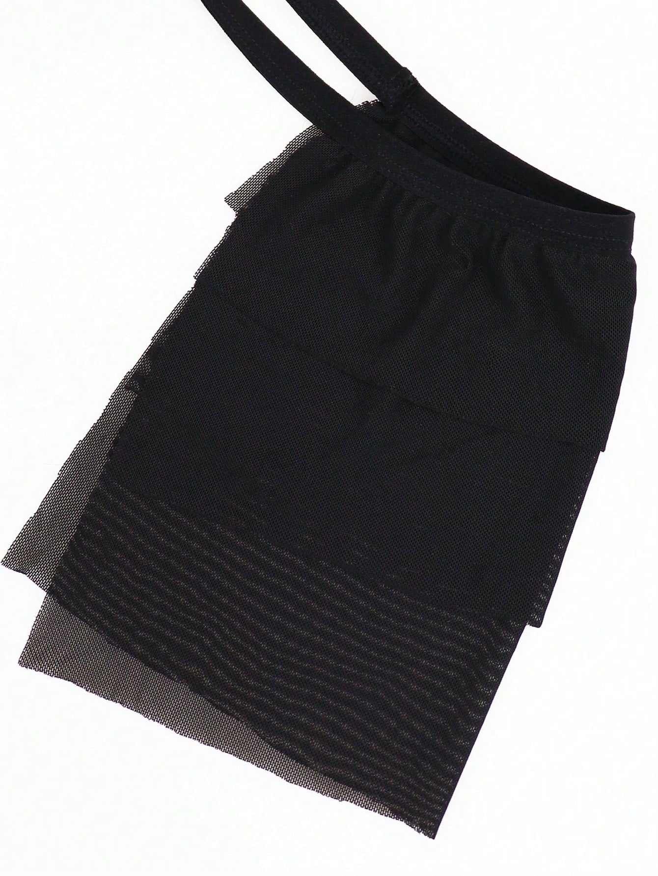 Men's Black Mesh Mid Waist Briefs With Hollow Design