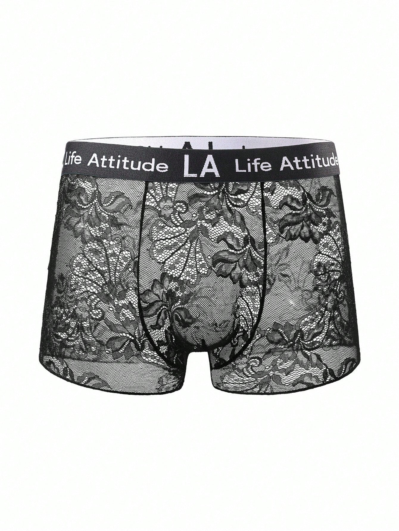 1pc Men's Lace Briefs With Letter Waistband