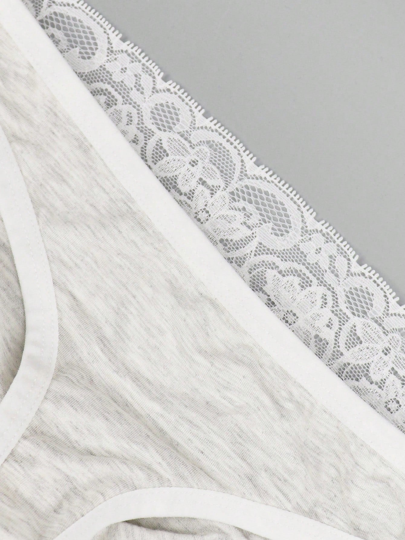 Men’s Lace Trim Short, Shadow Grey and White Color Options, Lightweight Fabric, Clean Design