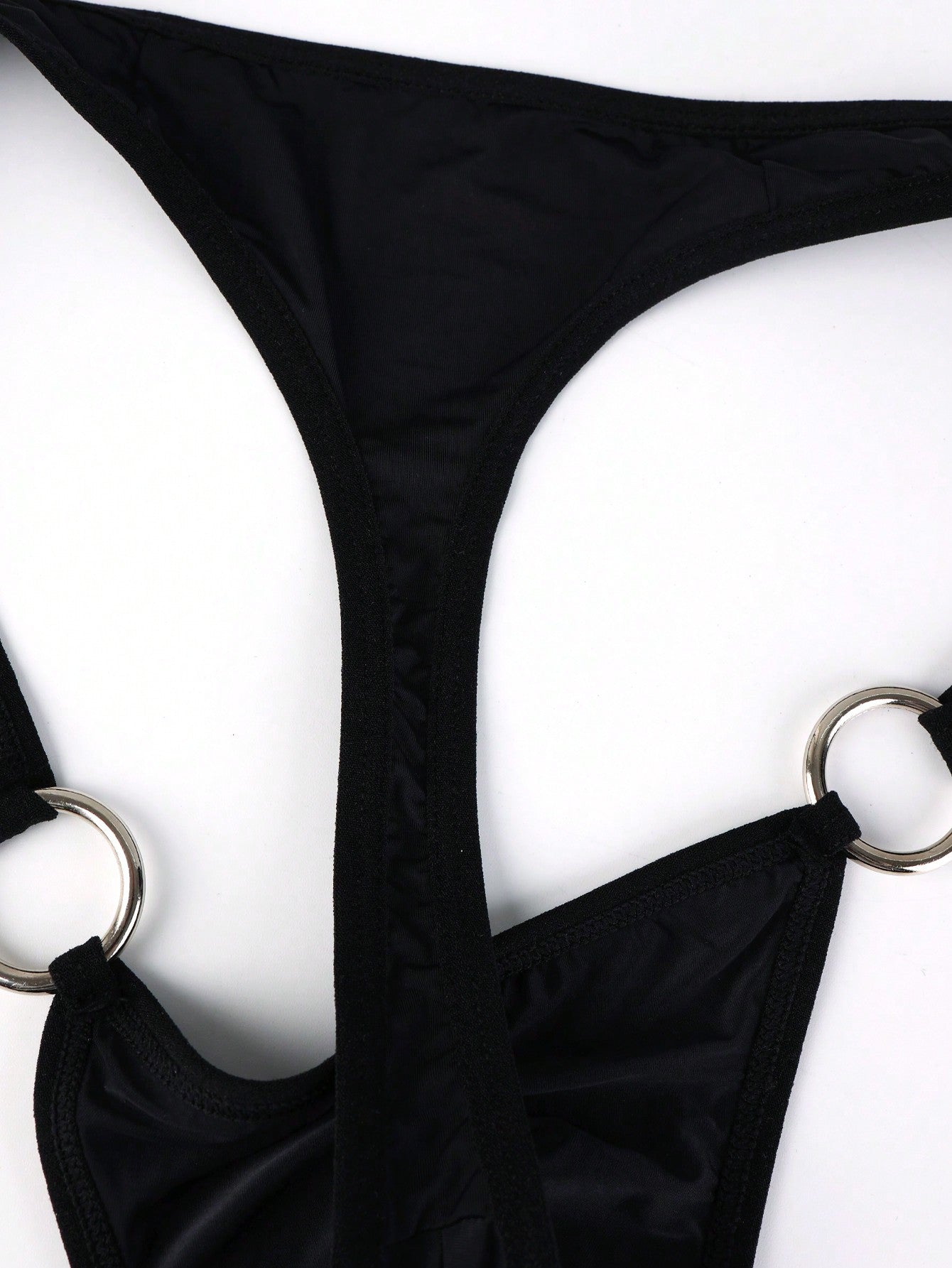 Solid Color Thong With Circular Charm Decoration For Men