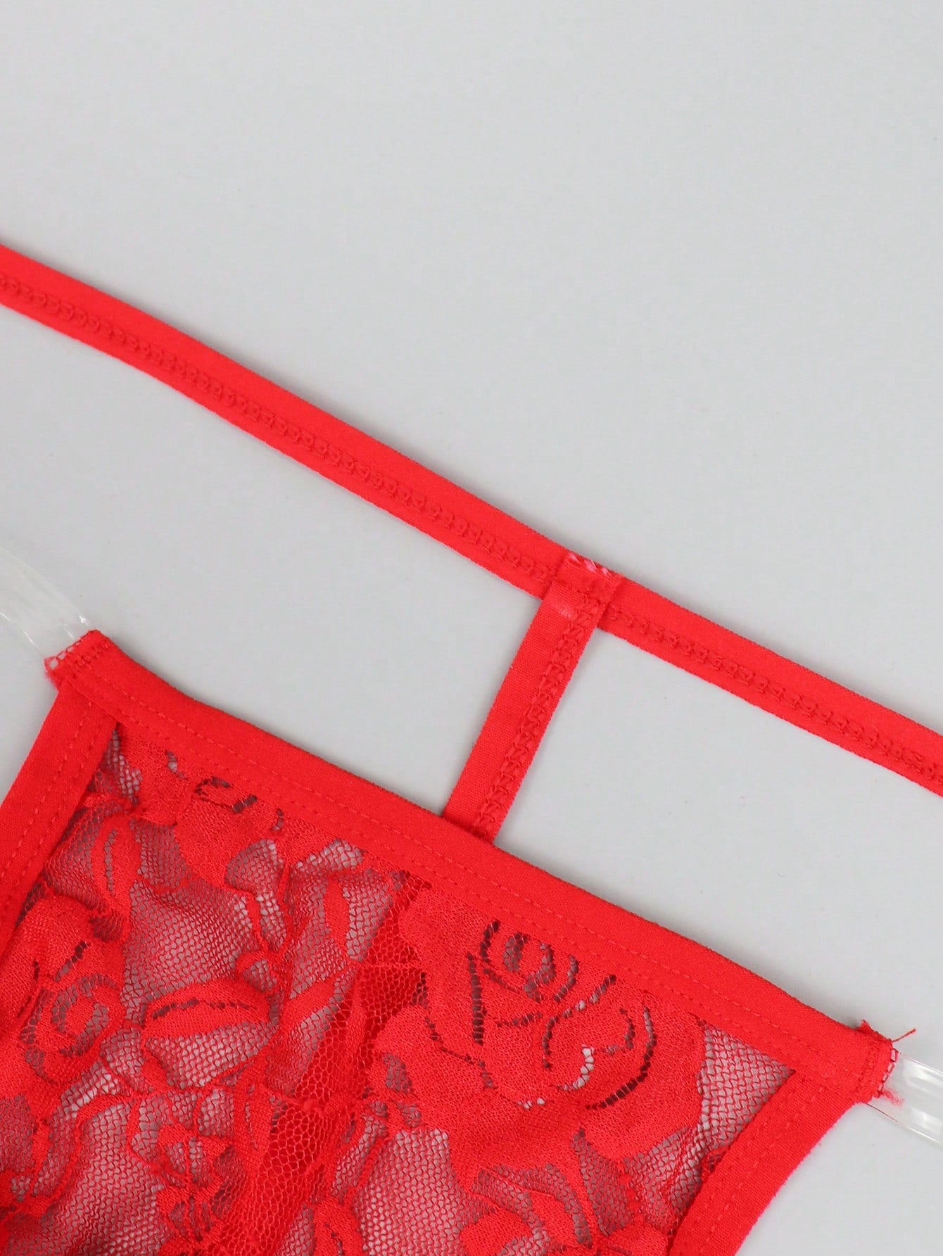 1pc Men's Red Lace Waist Thong Underwear