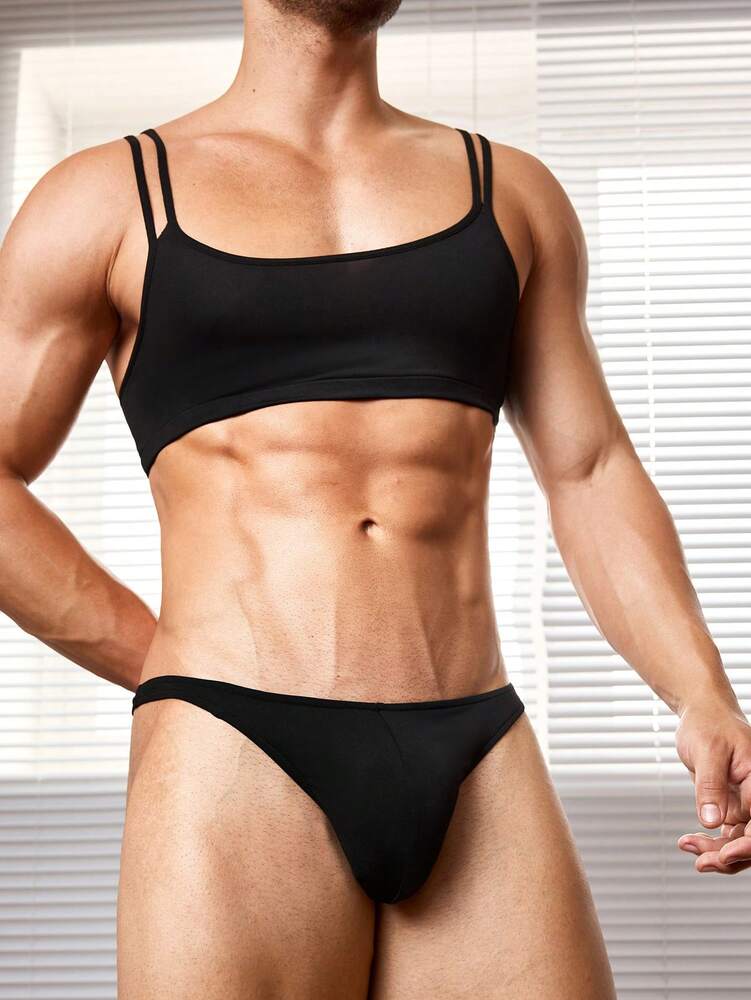 Men’s Solid Color Style Shorts, Lightweight Fabric, Minimal Design, For Casual Wear