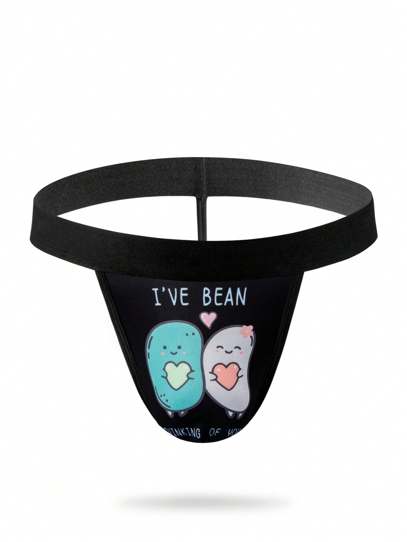 Men's Letter And Cartoon Print G-String Underwear