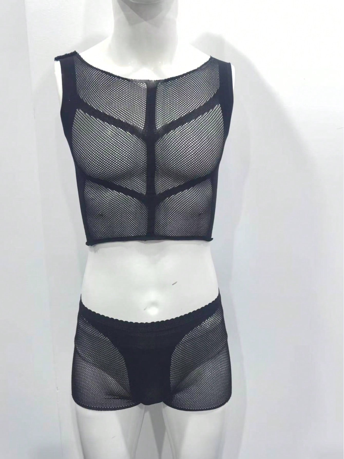 Sheer Fishnet Nightclub Performance Lingerie For Men