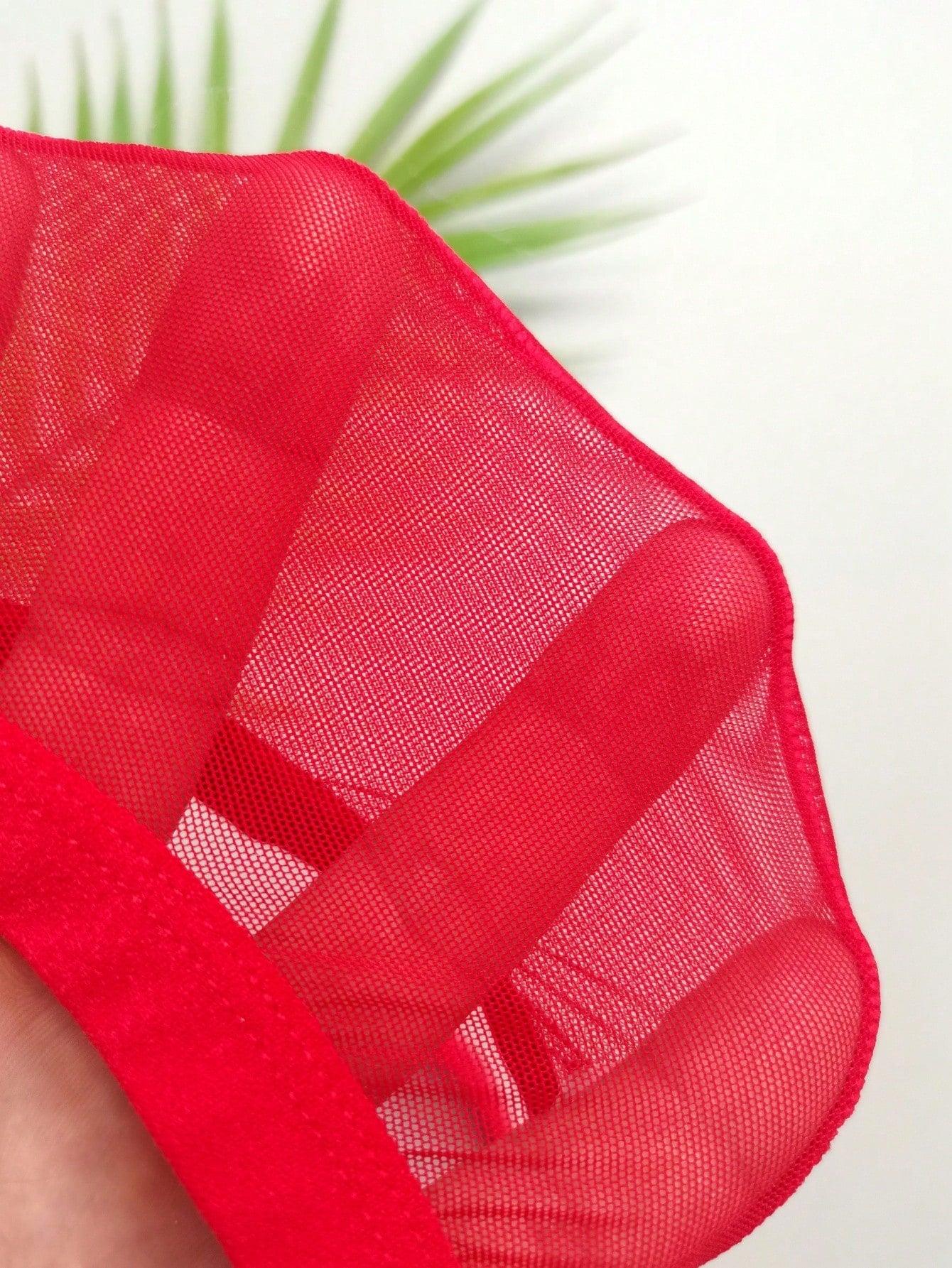 1pc Men's Red Mesh Spaghetti Strap G-String Underwear