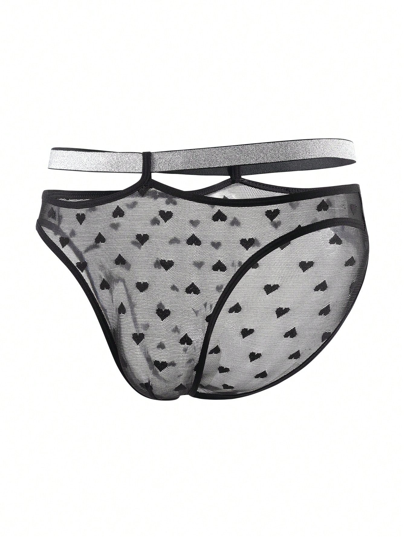 Men’s Textured Knit Short Neutral Color Heart Print Design For Daily Wear