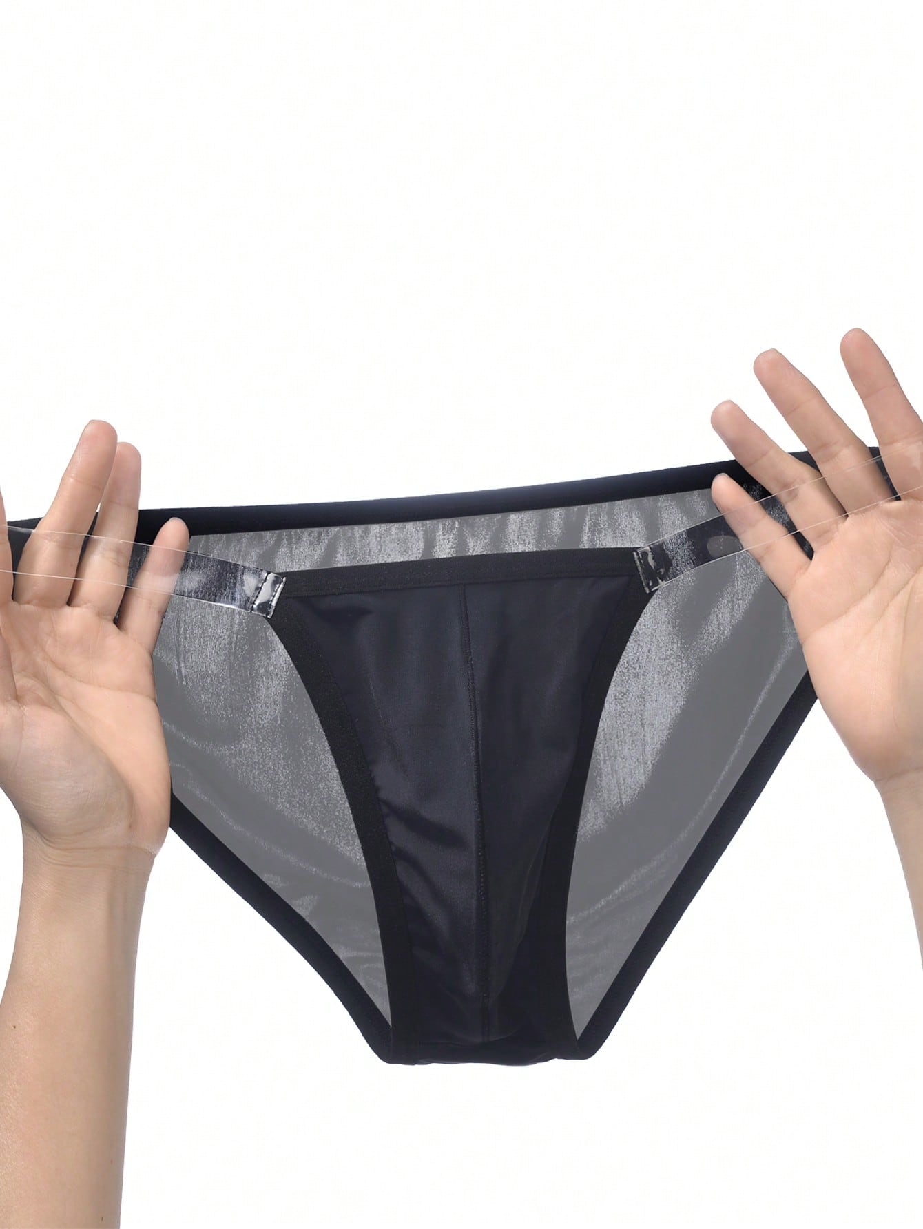 Men's Ice Silk High Cut Swim Briefs With U Convex Design