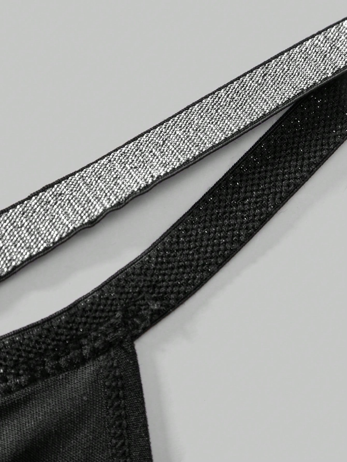 Rhinestone Heart Chain Linked Thong Underwear For Men