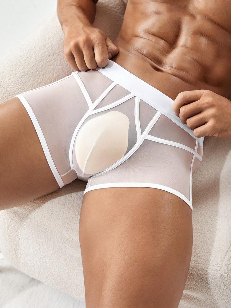 DrisQ Men’s Mesh Boxer Briefs with Rolled-Edge Design – White Edition