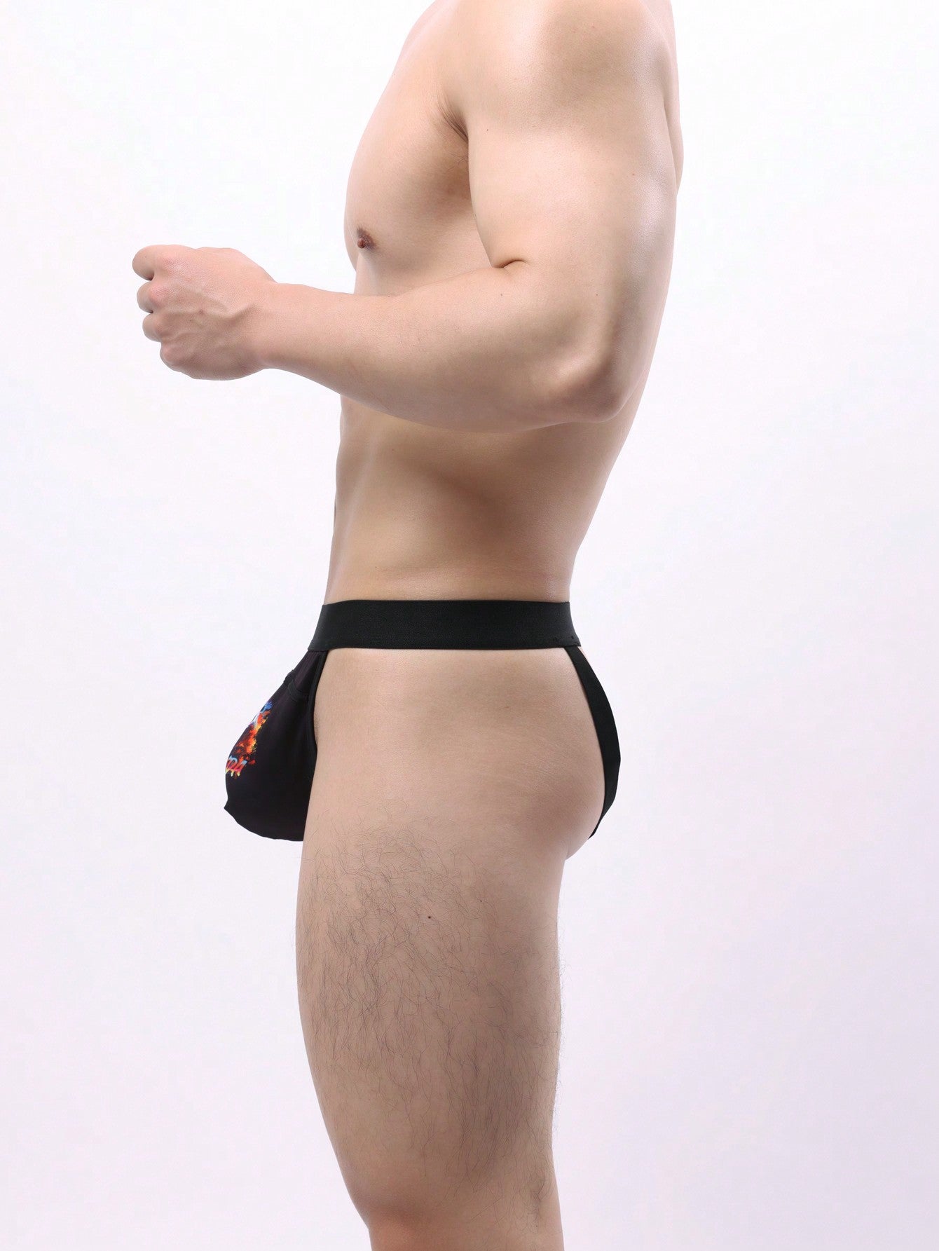 Men's Panda Print Open Bottom Thong Underwear