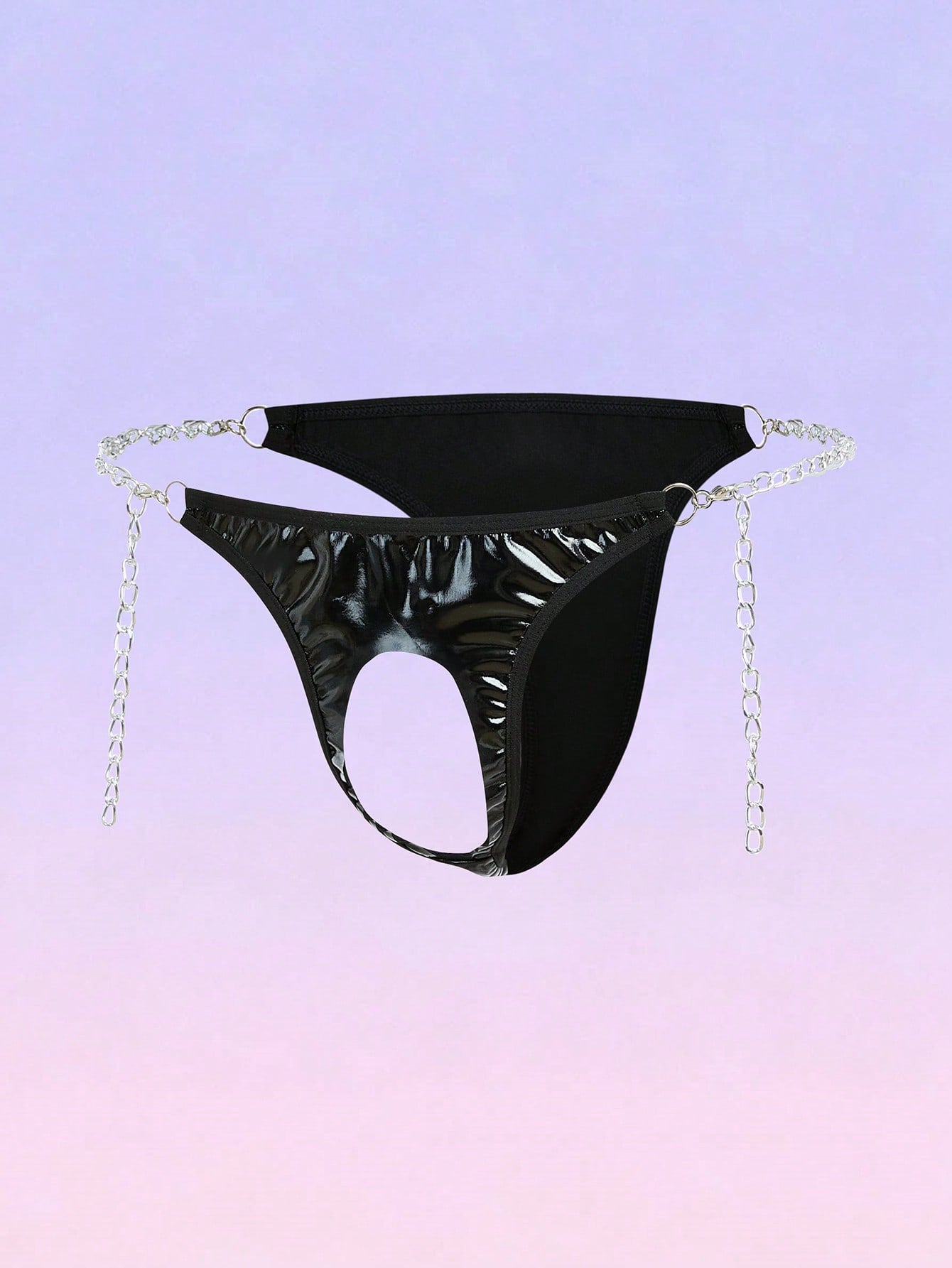 Chain Decor Hollow Sexy Thong For Men