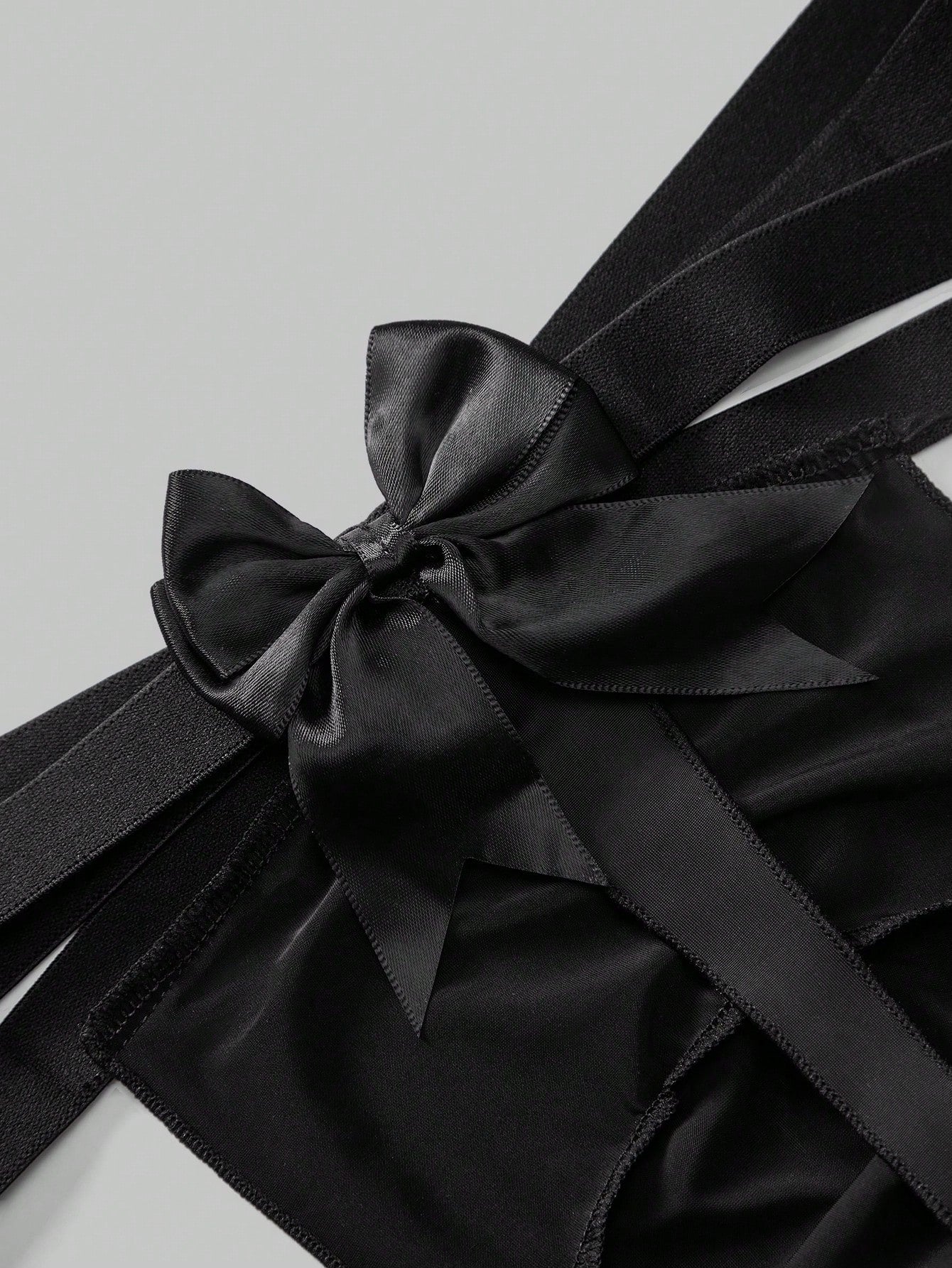 Black Mesh Bow Sheer Briefs For Men