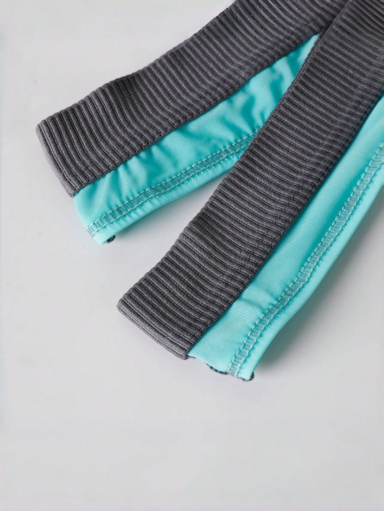 Men's Blue Fabric Thong With Contrast Binding