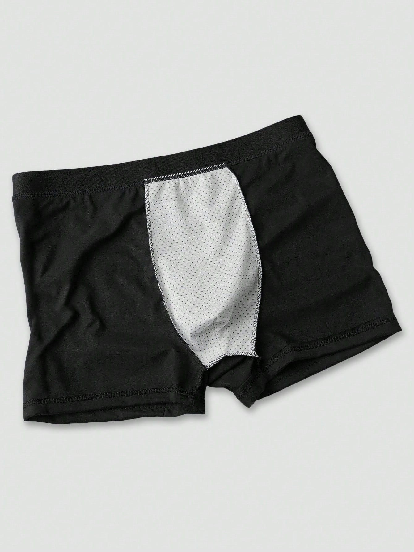 Men's Black Briefs With Handprint Pattern