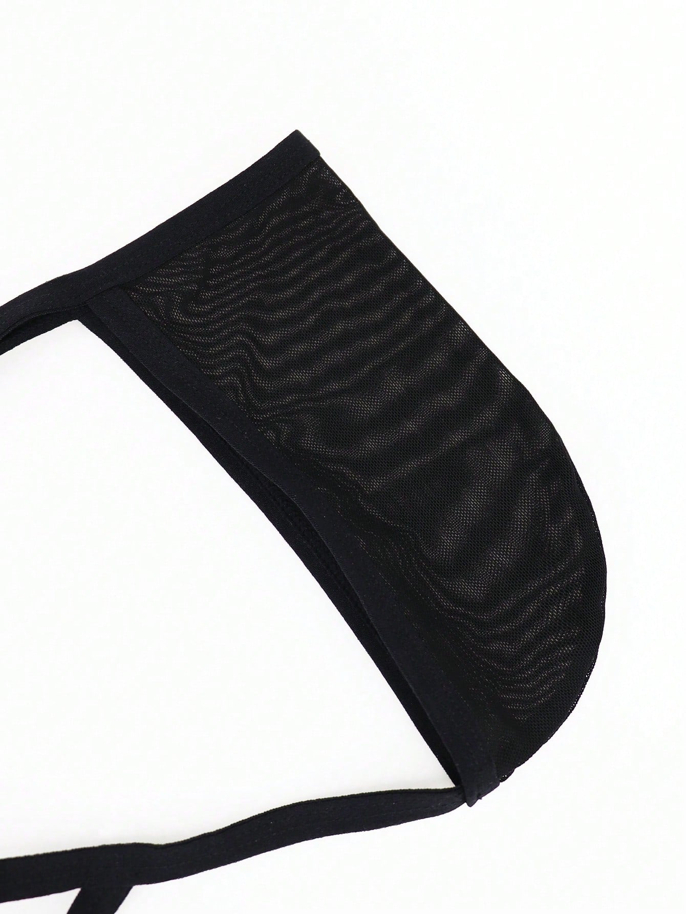 Men's Black Hollow Mesh Waist Underwear With Chain Detail