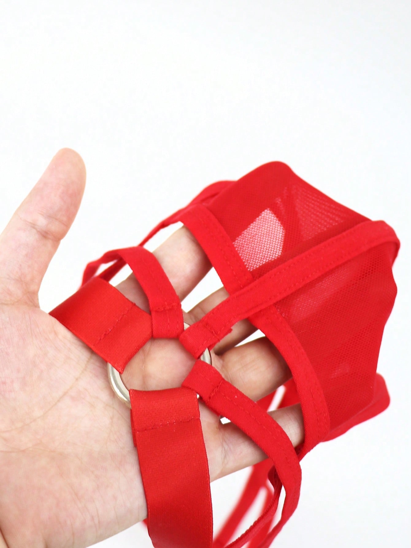 Men’s Red Mesh Short, Lightweight Fabric, Simple and Clean Design