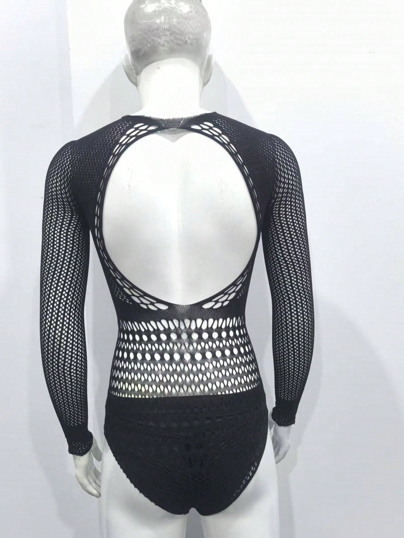 Fishnet Hollow Out Mesh Jumpsuit For Men