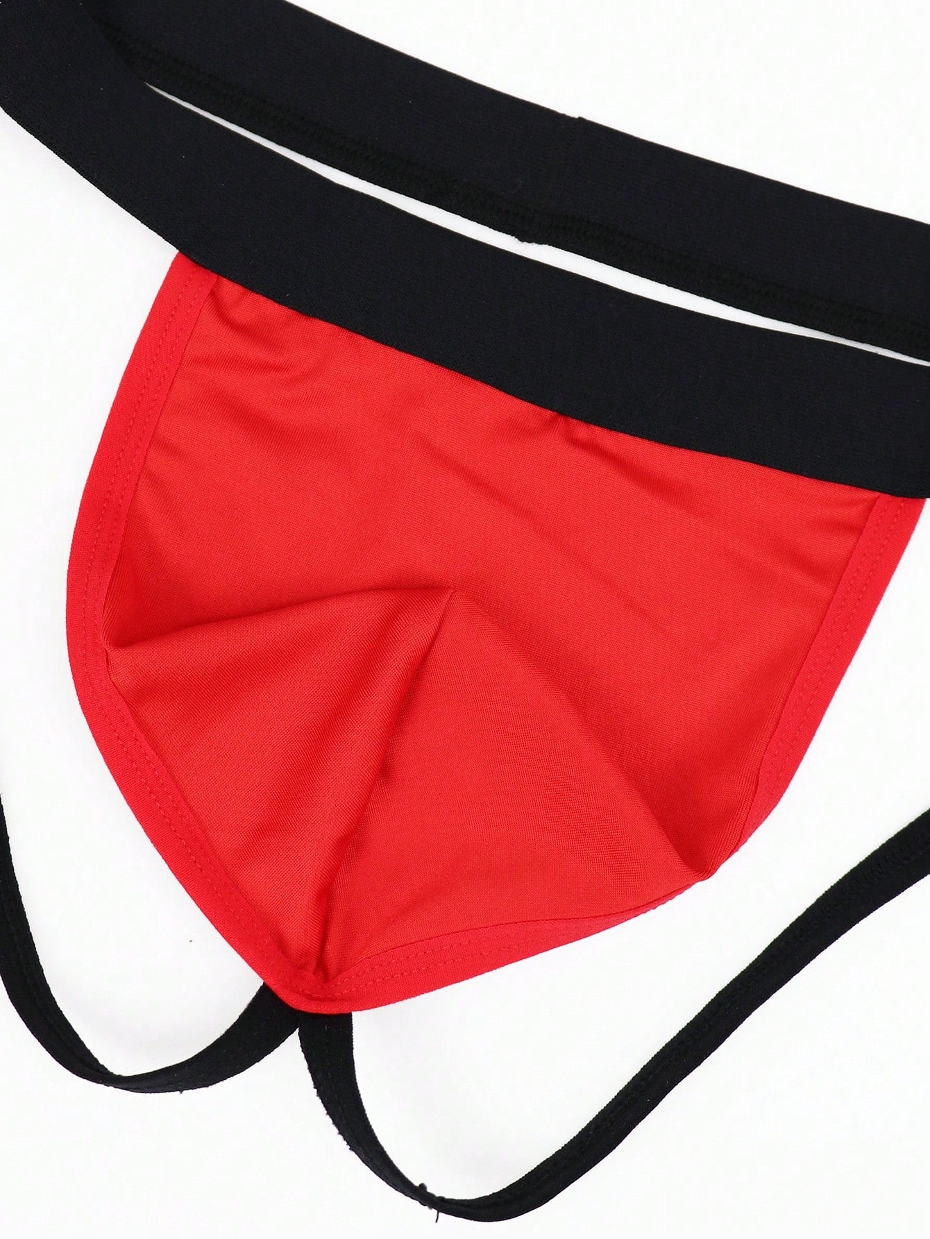 Men’s Red Fabric Short With Contrast Mesh Detail, Clean Structure, For General Wear