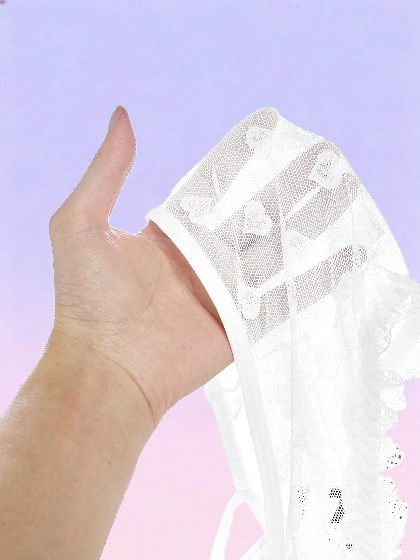 Heart Mesh Patchwork Hollow Out Sexy Briefs For Men