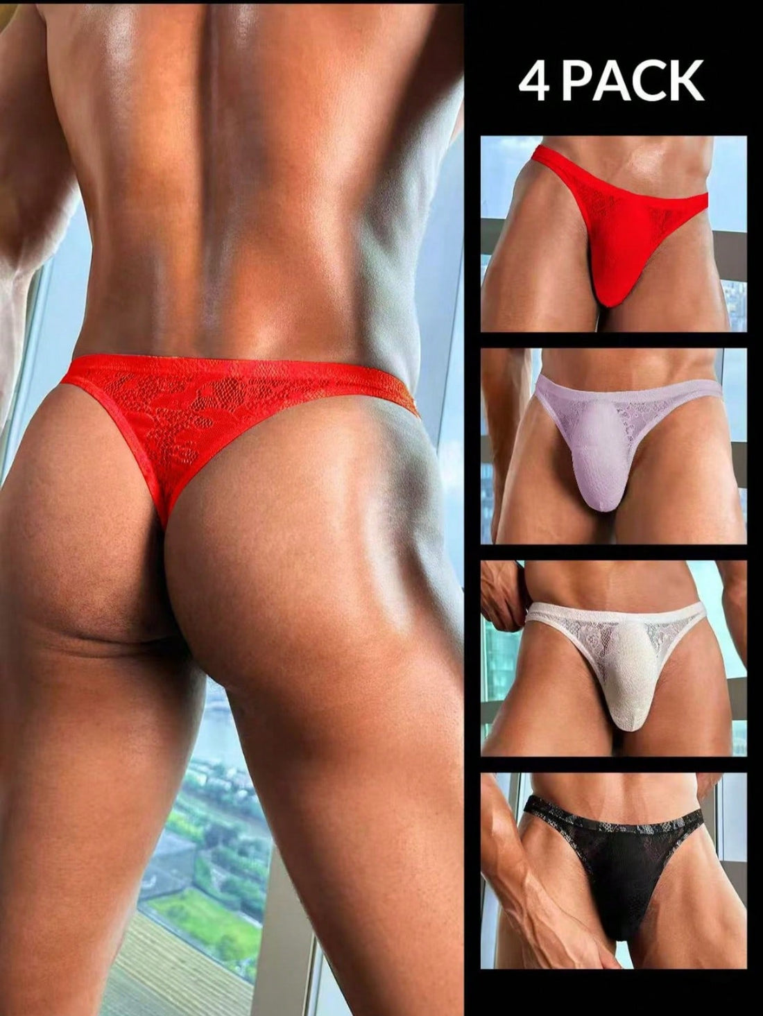 Men’s Four-Piece Short Set With Mesh Texture Neutral Design For Daily Use